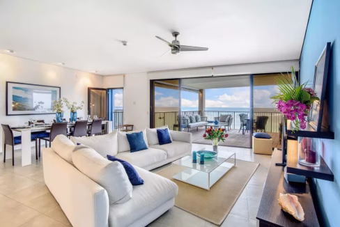 Ocean Reef 201 is a beachfront three-bedroom luxury villa for rent in Barbados.