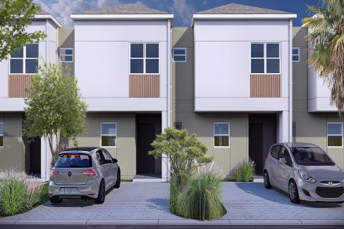 Cascade is a 3-bedroom, 2.5-bathroom home with open-plan living, modern kitchen, master suite, large patio, fenced backyard, and landscaped gardens.