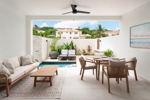 Stylish 3-bed, 3-bath townhouse in Porters, St. James. Features plunge pool, modern interiors & prime West Coast location near Holetown & beaches.